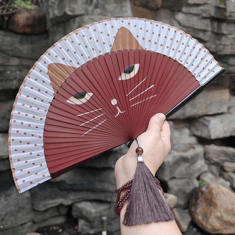 Evantai pliabil din bambus în stil chinezesc pentru Hanfu sau dans