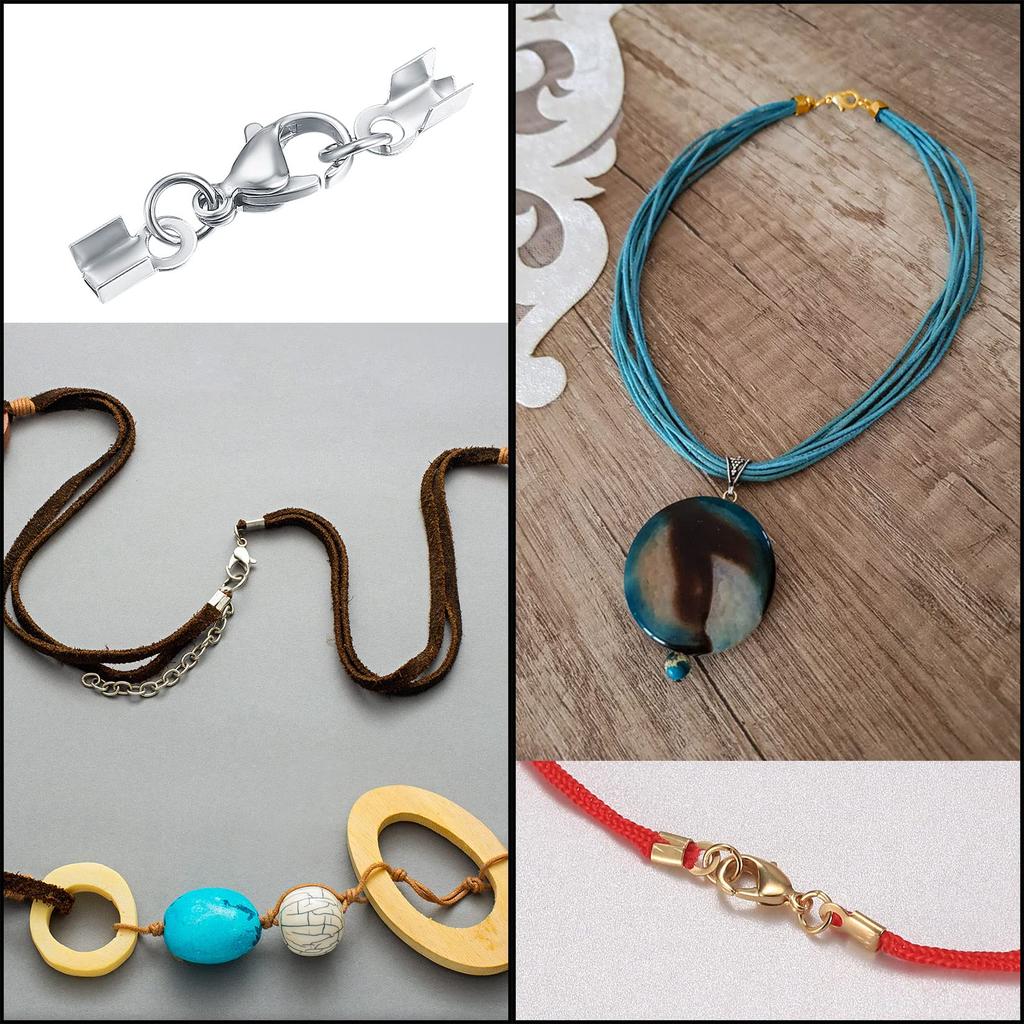 20 ks zapínání typu humří drápek (10 Stříbrných + 10 Zlatých) 32mm, Konektory na šperky pro náhrdelníky a náramky DIY