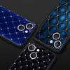 Quilted Texture Sofa Pattern Crown Phone Case For iPhone 17 16 15 Pro Max 11 12 13 14 7 8 Plus SE 2020 X XR XS Cover Soft Black
