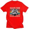 Save The Trash Pandas Raccoon Graphic Tee for Unisex Casual Short Sleeve T-Shirt