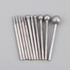 1/2Set Silver Diamond Grind Needle Head Cutter Jade Carve Tool Engrave Rotary Spherical Burr Tool 2.35mm Shank Round Ball