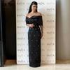 Elegant Off-Shoulder Evening Gown: European & American High-End Socialite Bandage Dress