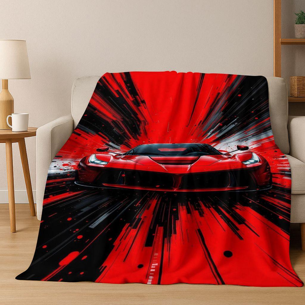 Future Concept Sports Car Racing Bike Art Flannel Blanket,Cozy Soft Throw Blanket for Home Bedroom Bed Sofa Picnic Cover Gift