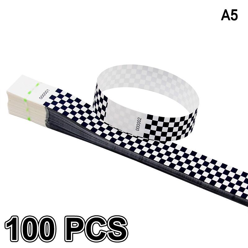 50/100Pcs Mosaic Pattern Colorful Paper Wristbands Waterproof Disposable Bracelets For Parties, Concerts, Festivals