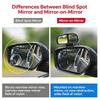Car Mounted ABS Dual Mirror Blind Spot Rearview Mirror 360° Adjustable Large Field of View High-Definition Wide-Angle Reversing