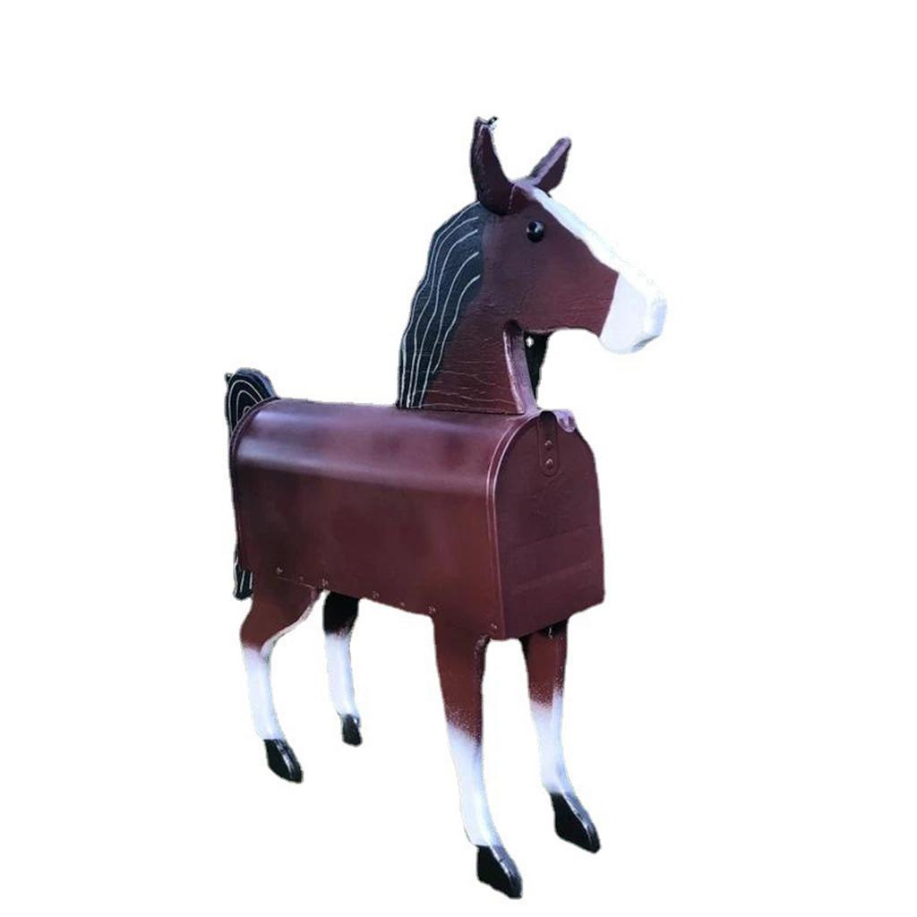 Metal Animals Post Box Weatherproof Horse Cow Chicken Shape Mailbox Accessories Yard Garden Decor Ornament Outdoor Decoration