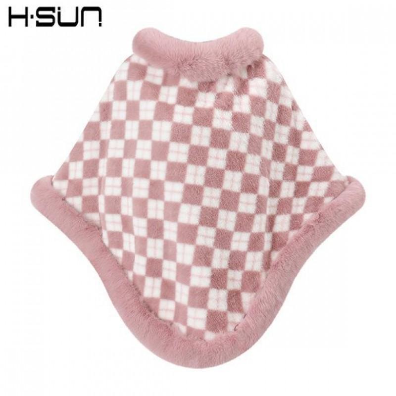Womens Knitted Faux Fur Rabbit Hair Shawl Scarf Cape Jacket Lightweight Warm Outerwear Street Style