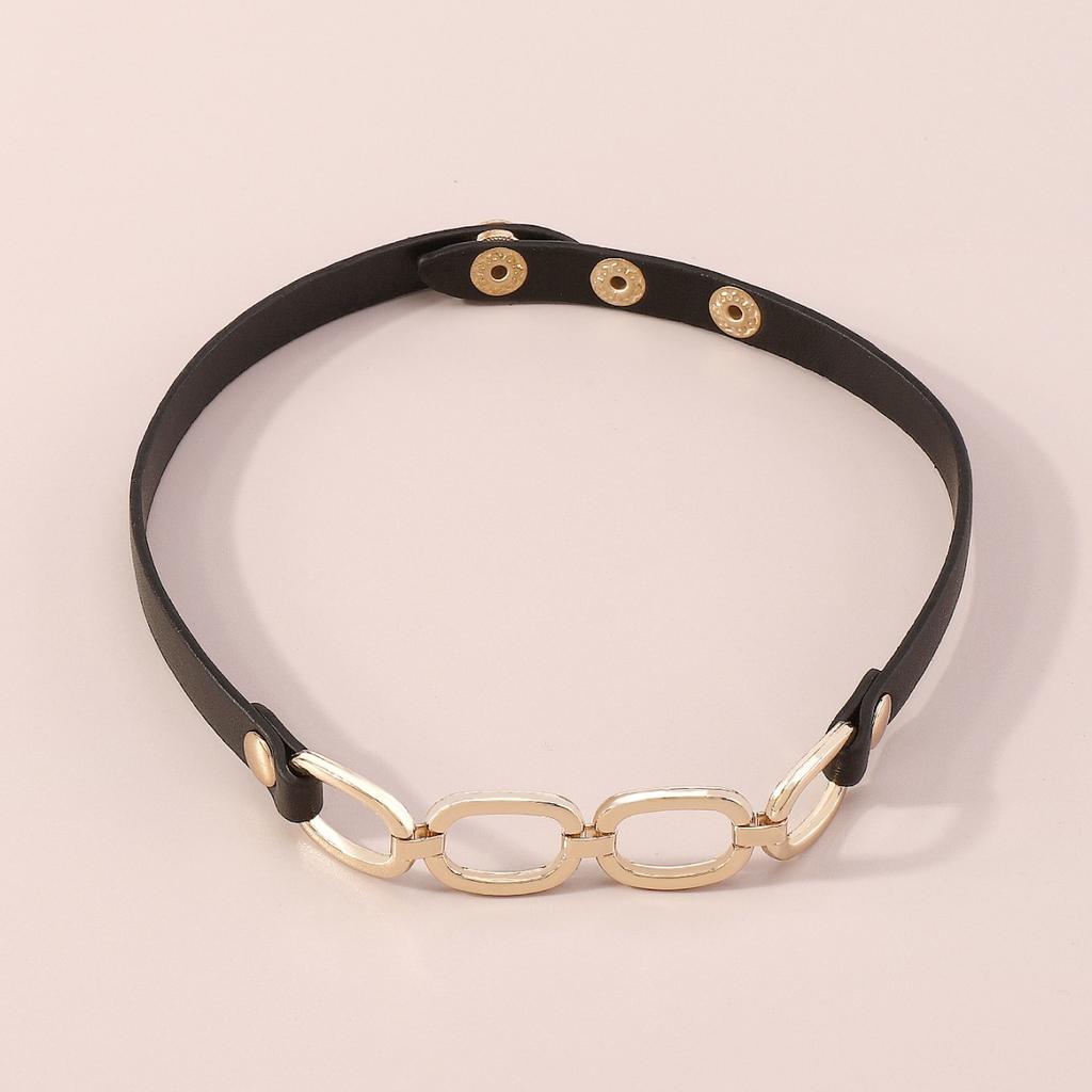 Women European Trend Choker Exaggerated Leather Chain Splice Necklace Harajuku Punk Bracelet For Women
