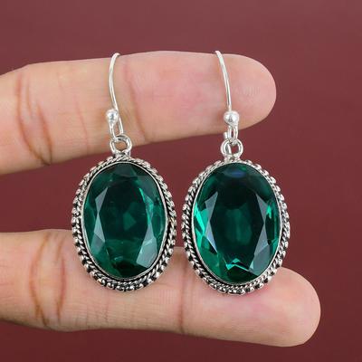 Faceted Chrome Diopside Earring Gemstone Jewelry Vintage Earrings 925 Sterling Silver Earring Handmade Earrings Gifts For Mom Silver Jewelry