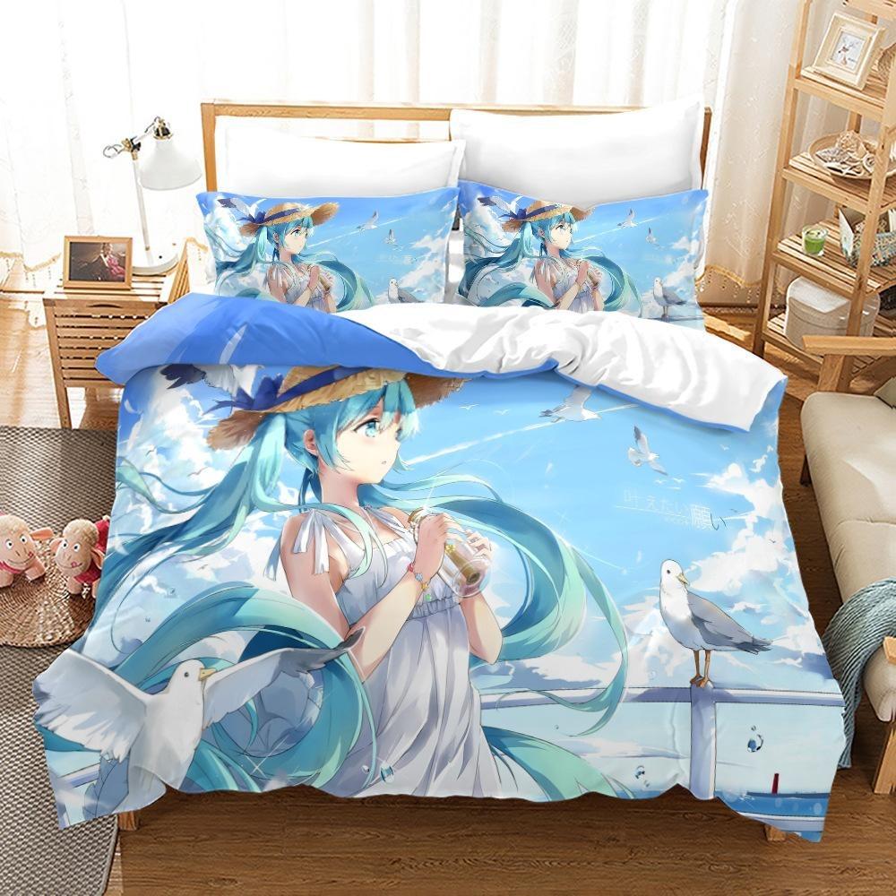 Anime Beauty Printed 3D Bedding Set Luoli Beauty Duvet Cover Pillowcase 2/3 Boy Animation Fan Quilt Cover AU/DE/EU/ES Full Size Quick Drying Bedspread