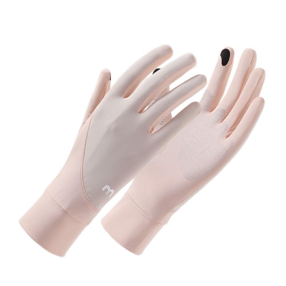 Touch Screen Sunscreen Gloves Anti-UV Driving Mittens New Ice Silk Gloves  Women Men