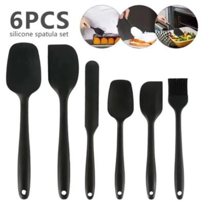 6-teiliges Spatel-Set aus Silikon in Lebensmittelqualität, antihaftbeschichtet, hitzebeständig, Spatel, Pfannenwender zum Kochen, Backen, Mischen, Backutensilien