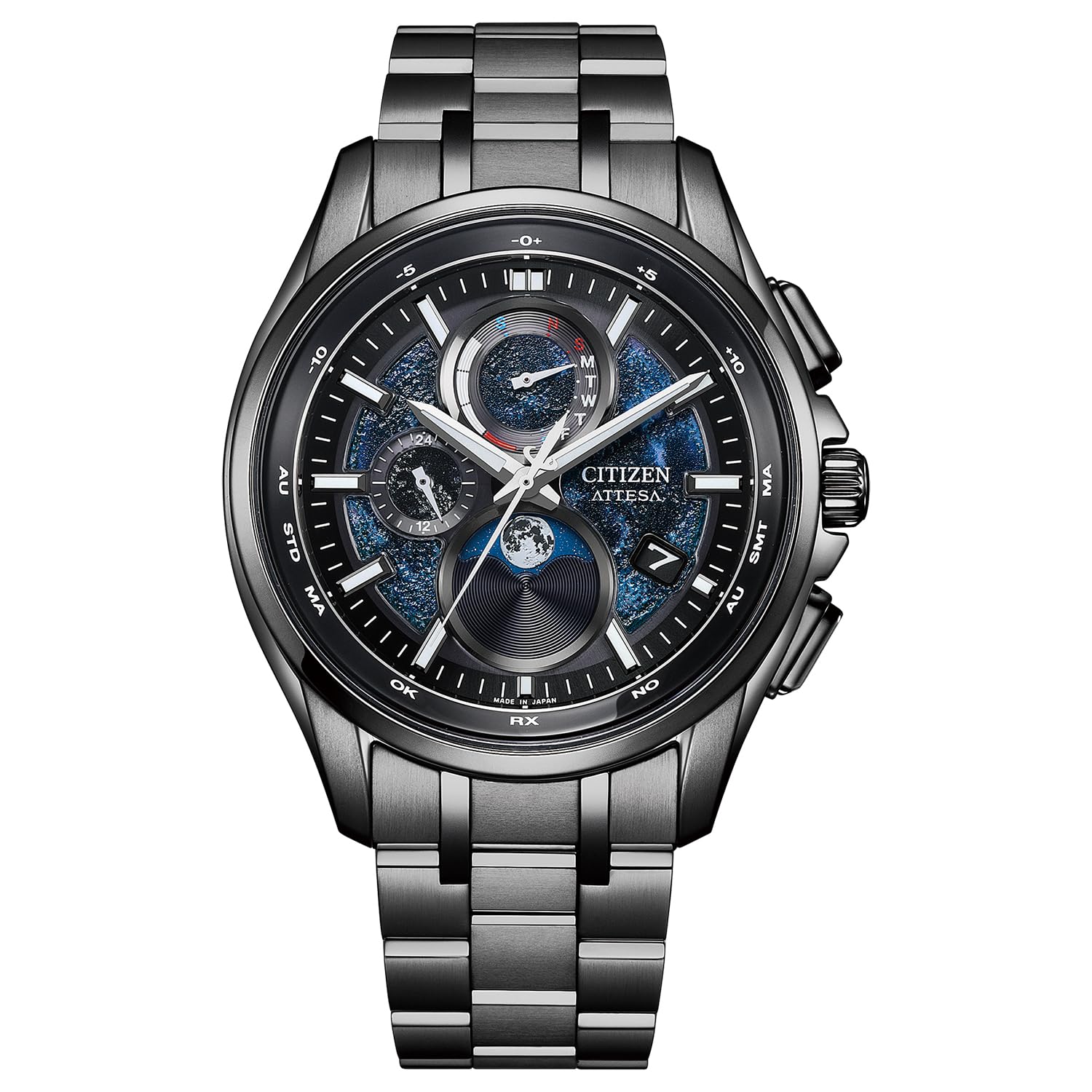

[Citizen] Atessa Light Powered Eco-Drive Radio Watch Waterproof HAKUTO-R Collaboration Model Luna Program Black Blue BY1008-67L для чоловіків