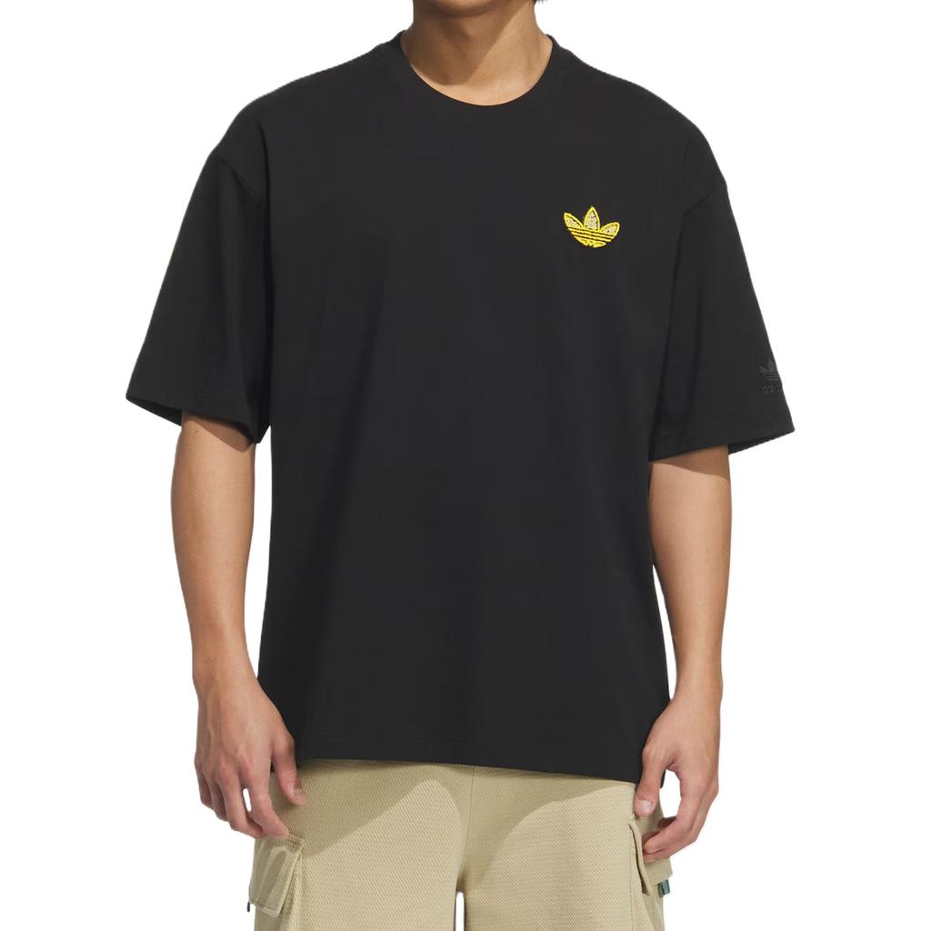 adidas Camiseta Gráfica Trefoil Originals Cómoda Versátil Moda Suave Manga Corta Hombre Tops Negro KE5794