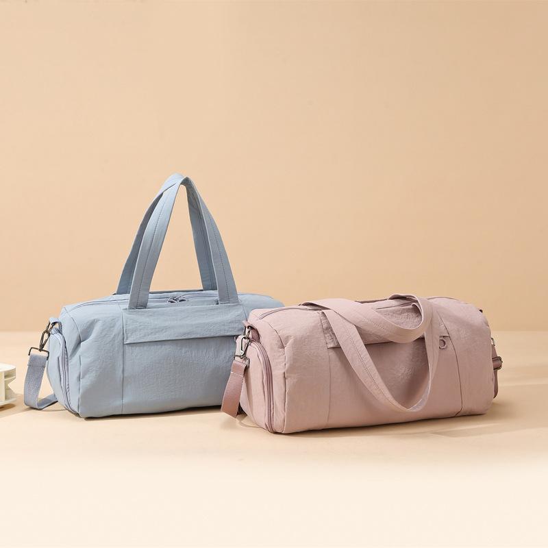 Travel Bag Women's Sports Yoga Portable Fitness Bag Water-proof Boarding Bag Solid Color Versatile Messenger Bag