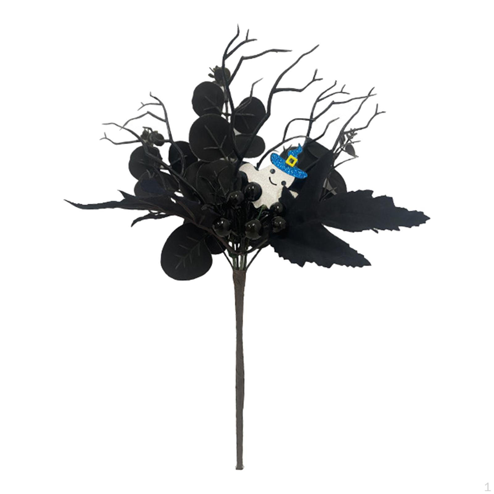 

Artificial Maple Leaf Branch Black Leaves Floral Picks Halloween Decoration for Centerpiece Style D
