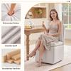 068-Multifunctional Dining Chair with Storage & Casters, Kitchen Chair without Armrests, 360 degrees Swivel, Chenille Cover Beige