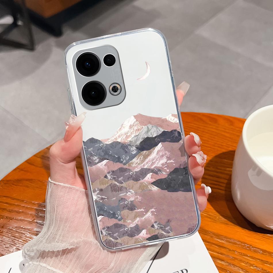 For Oppo Reno 13 Pro Phone Cases Leisure Flower Transparent Back Cover For Oppo Reno13 Pro 13Pro 5G Soft Slim Anti Drop Housing