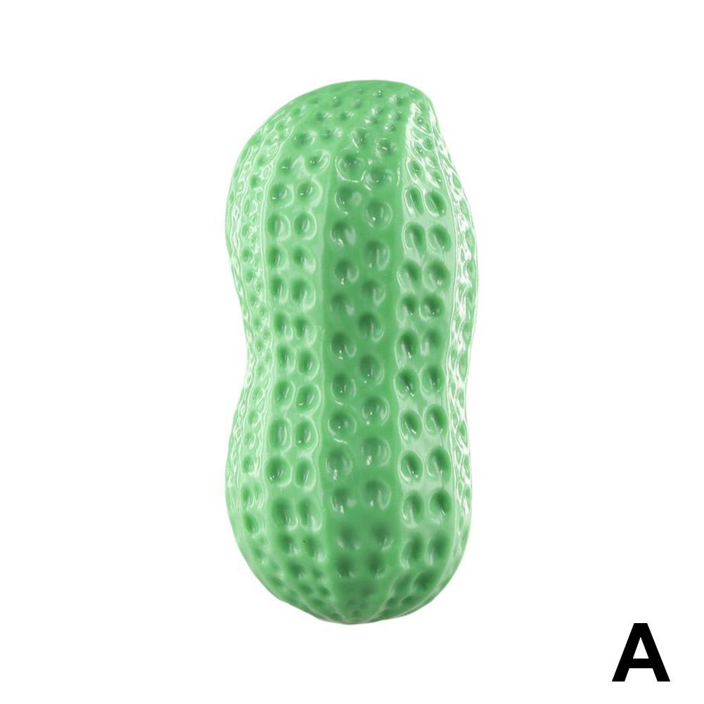 

Dog Chewing Toy Simulation Peanut Squeaking Plaything Grinding Teeth Cleaning Anti Bite Rubber Realistic Squeaky Pet Toys зелений