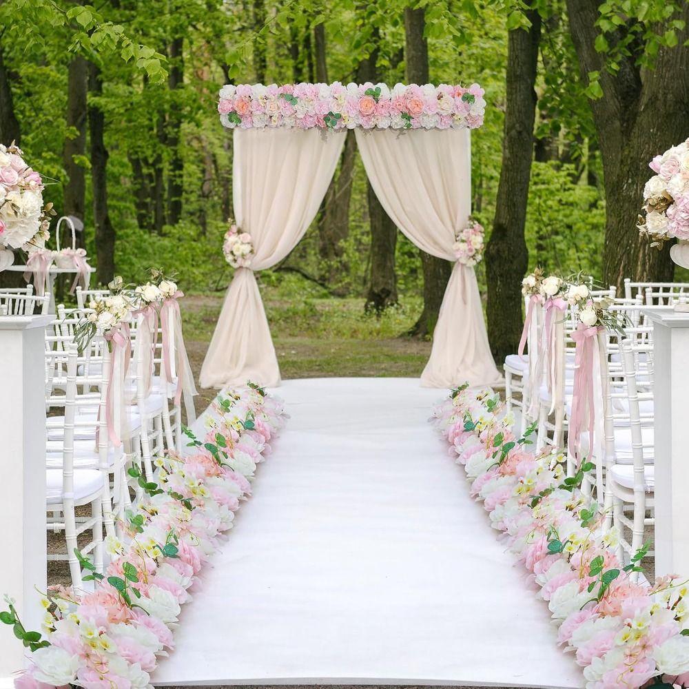 Simulated Wedding Road Lead DIY Arched Door Flower Row Fake Flower Backdrop Outdoor Wedding Arch