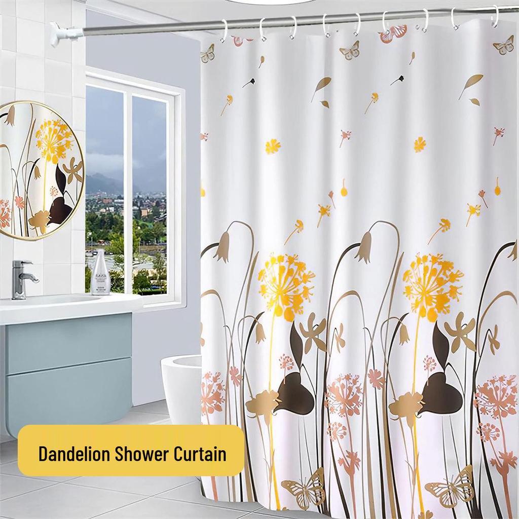 Cross-Peva Shower Curtain: No-Punch, Moisture-Proof, Waterproof, Quick-Dry, Thickened Partition for Dormitory or Bathroom