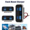 4 Ports Car Charger Socket Panel 12V/24V PD3.0 Type-C Quick Charge & QC3.0 Panel Wall Mount Charger Adapter for Car Bus RV Truck