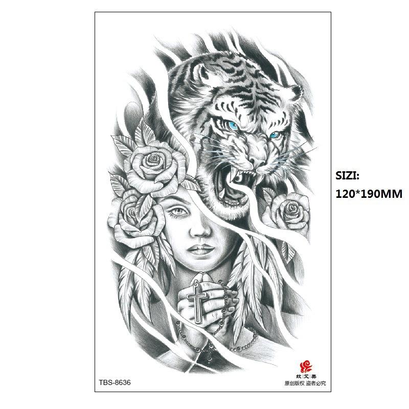 Traditional Men'S Totem Big Spider Dragon Water Transfer Simulation Tattoo Disposable Tattoo Sticker