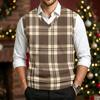 Men's Casual V-Neck Knit Vest, Wool Sleeveless Top for Commute and Daily Wear