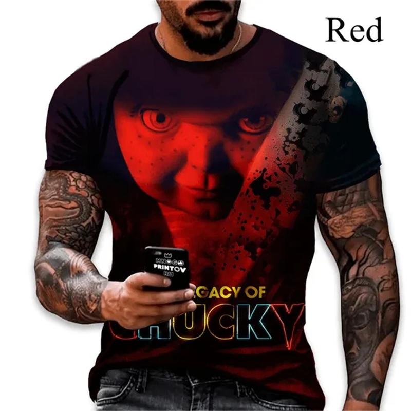 New Fashion Horror Movie Bride Of Chucky 3D Print Casual T-Shirt Men's Short Sleeve Tops Cool High Quality Tshirts Tee Clothing