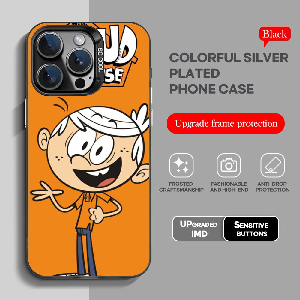 Loud House Movie Lincoln Loud Phone Case Black IMD Colorful Silver Suitable Case for iPhone 17 16 E 15 14 13 12 11 Pro Max