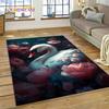 Love Swan Cartoon Cygnus Girl Gift Carpet Rug for Home Living Room Bedroom Sofa Doormat Decor,Kids Area Rug Non-slip Floor Mat