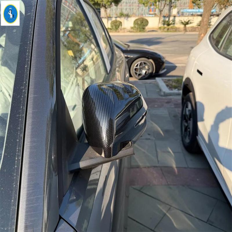 Carbon Fiber Look / Black Style Rearview Mirror Cover Trim Fit For GEELY GALAXY E5 / EX5 2024 2025 ABS Accessories