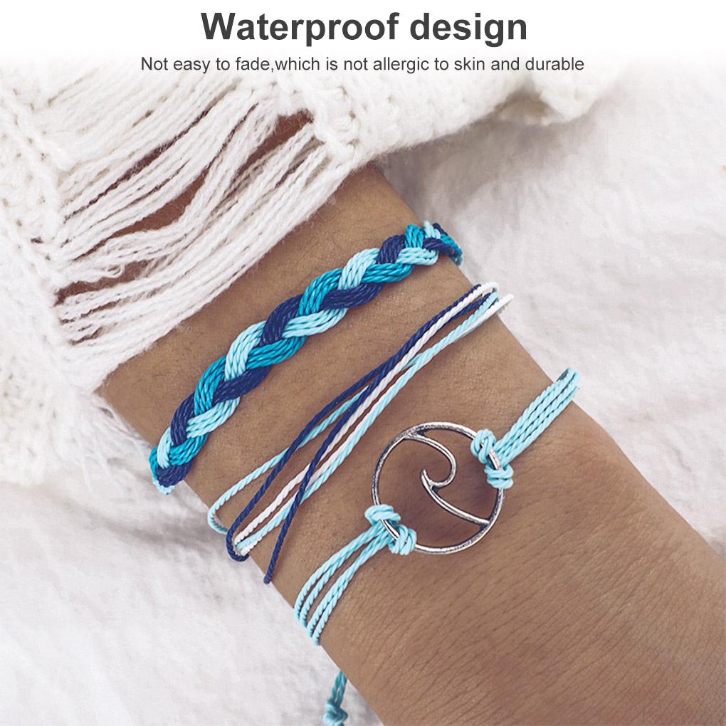 Hemp Rope Braided Bracelet Jewelry Multicolor Three-piece Set Unisex Gift