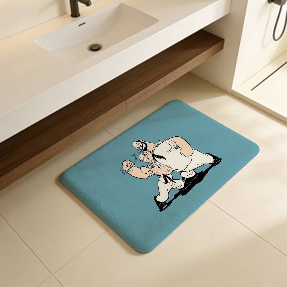 Animation P-Popeye T-The S-Sailor Kitchen Mat Kids Room Bedroom Decoration Balcony Anti-Slip Doormat Living Room Alfombra