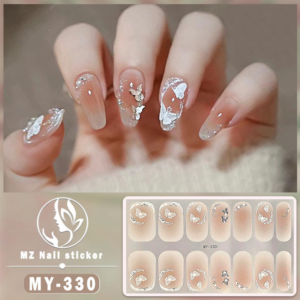 Three-dimensional National Style No-bake Gel Nail Varnish Film All Stick Japanese and Korean Style Spring and Summer Nail Film Paper Nail Film Paper