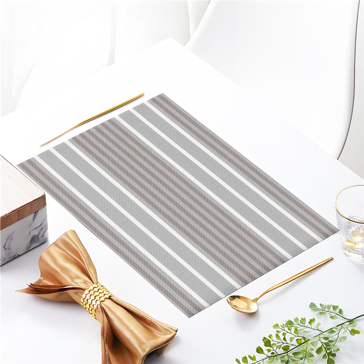 

Цельный полосатый текстильный ПВХ термостойкий коврик в стиле вестерн для обеденных или журнальных столиков 30x45cm