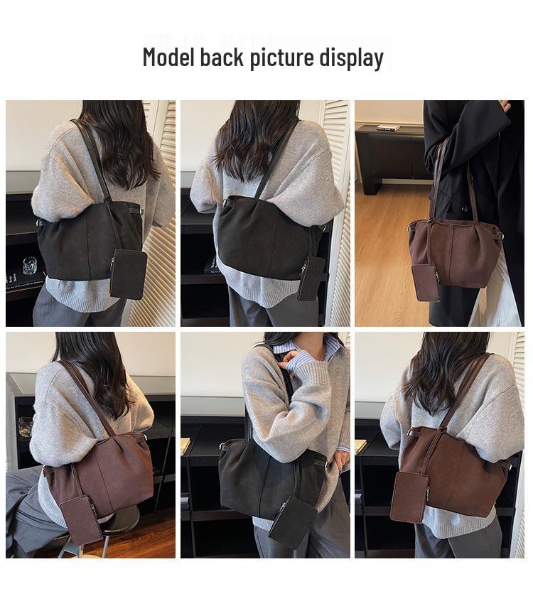 Women's Retro Matte Deerskin Tote - Large Capacity Versatile Shoulder Bag