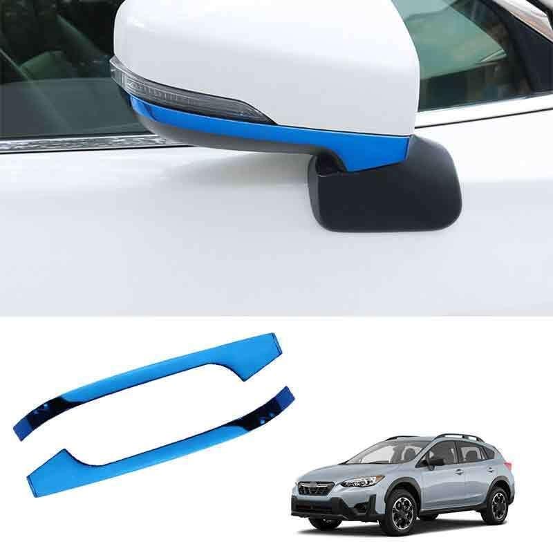 For Subaru Crosstrek 2019-2023 Blue Titanium Rear View Side Mirror Strip Trim