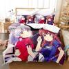 New Anime Girls The Demon Girl Next Door Bedding Set Single Twin Full Queen King Size Bed Set Adult Kid Bedroom Duvetcover Sets