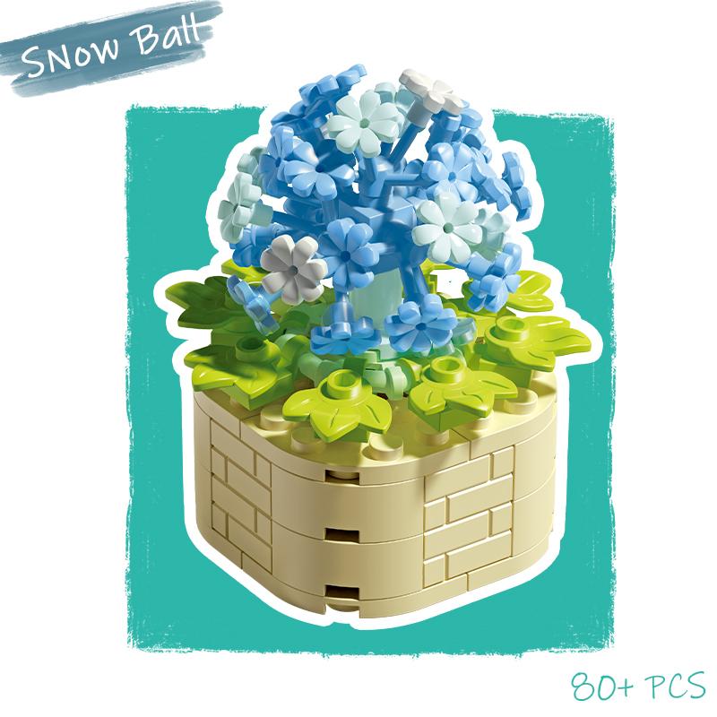 Topfkultur Blume Baustein Ziegel DIY Pflanze Spielzeug Weihnachtsgeschenk für Mädchen Erwachsene Kind Simulation süße Desktop-Dekorationen