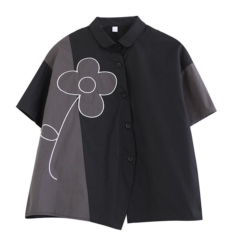 Dimanaf 2025 Plus Size New Women Summer Blouse Loose Shirt Short Sleeve Printing Shirt Casual Style Basic Tops Tees Vintage