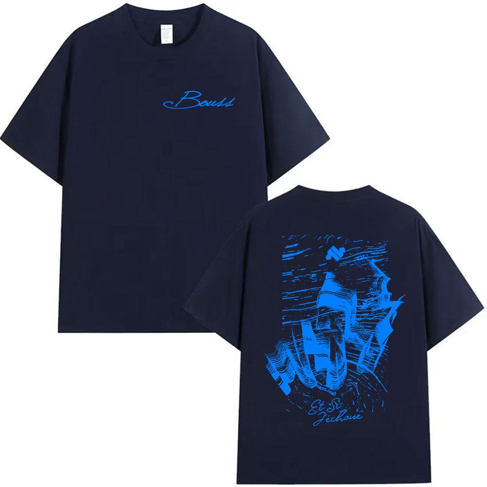 BOUSS ET SI J'ECHOUE ?  Tour 2025 Print T Shirt Men's Women Vintage Oversized Cotton T-shirts Cozy High Quality Clothing T-shirt