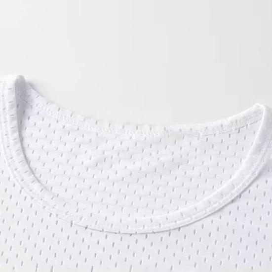 Men Top Breathable Round Neck Quick Dry Mesh Design Short Sleeve All-matched Solid Color Men Summer Top Outing Clothing