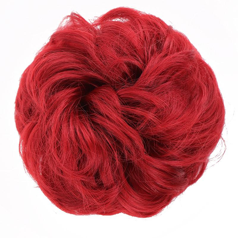 Messy Hair Bun Extensions Rubber Band Synthetic Hair Extension Curly Wavy Messy Synthetic Chignon Scrunchy Updo Hairpiece For Women Girls