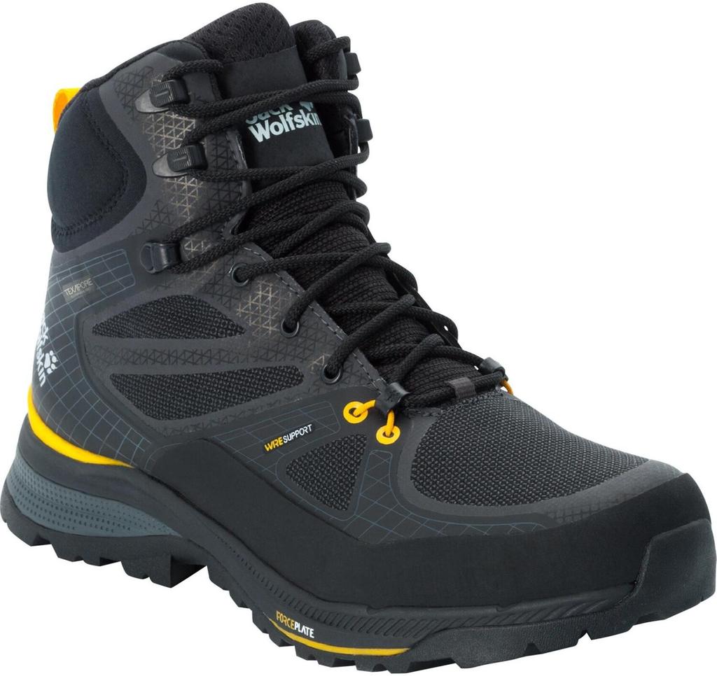 Обувь для треккинга Jack Wolfskin Force Trekker Texapore Mid (4048602) black/burly yellow XT