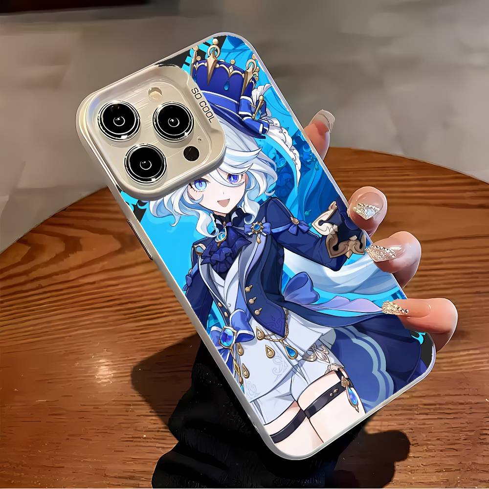

Чехол для телефона Furina Genshin Impact Для IPhone 17 16 15 14 13 12 11 Plus Pro Max Многоцветный Лазерный Аврора Ударопрочный Funda Чехол iPhone15pro