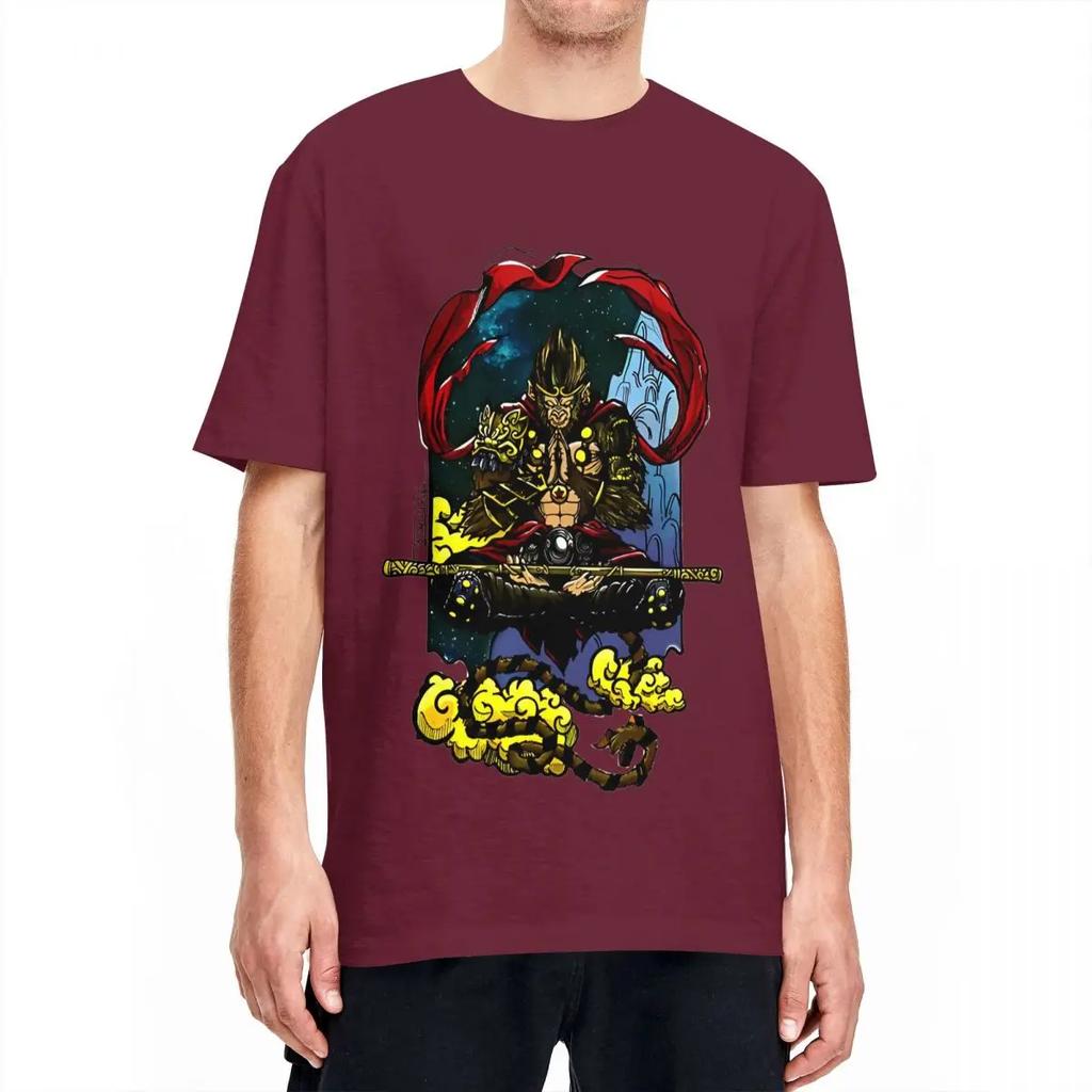 SUN WUKONG Color Black Myth T-Shirt Trendy Cool T Shirts Short Sleeve Street Style Tops Summer Pure Cotton O Neck Oversize Tees