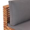 Garden Center Sofa with Grey Cushion Solid Teak Wood