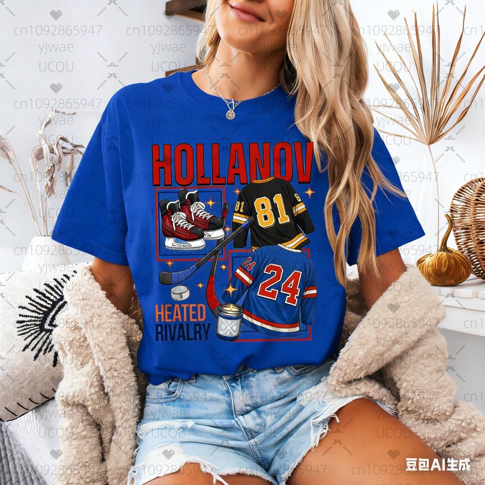 

26 Hollanov Heated Rivalry Williams Connor Storrie tShirt Women HeatT Shirts Women 81 24 Short Sleeve Cotton Tee Tops S