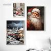 Christmas Collection Canvas Print Art Santa Christmas Tree Deer Poster Canvas Wall Art Picture Unique Home Decor Christmas Gifts